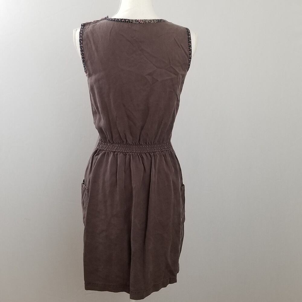 Matilda Jane Mauve Floral Trim Elastic Waist Sleeveless Mini Dress Small Boho - Picture 7 of 9